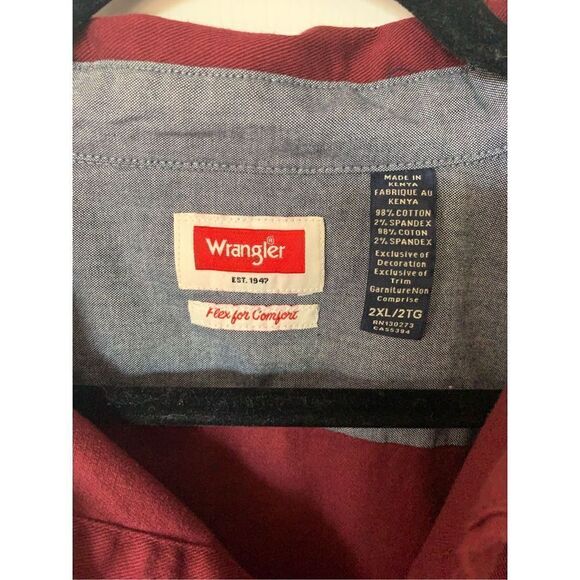 Wrangler red shirt men’s size 2xl - Picture 2 of 3